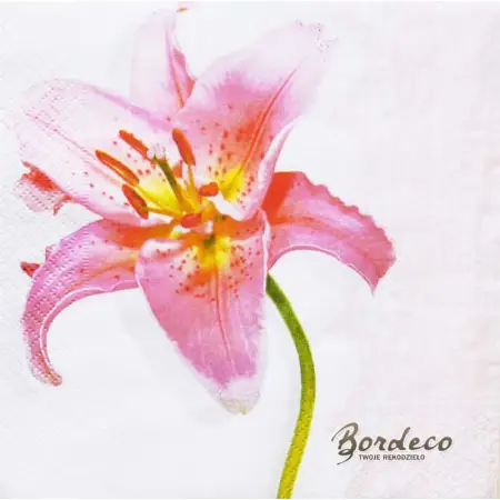 Serwetka do decoupage różowa lilia 33x33 Paper+Design Unikat