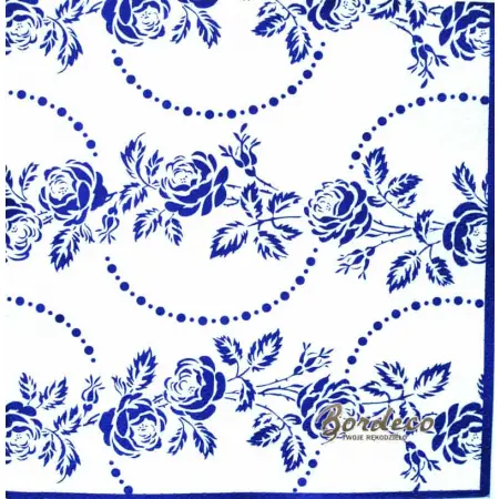 datkowa nazwa:  Serwetka do decoupage niebieskie różyczki 33x33 GREENGATE Unikat