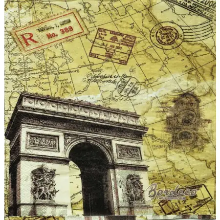 Serwetka decoupage Łuk Triumfalny w Paryżu vintage 33x33 7&7 Unikat