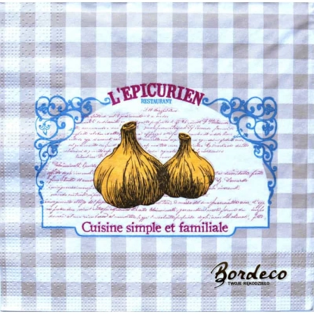 Serwetka do decoupage marchewka i czosnek 33x33 Actuel Unikat