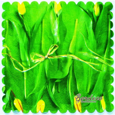 Serwetka do decoupage żółte tulipany 15x15 ADWI