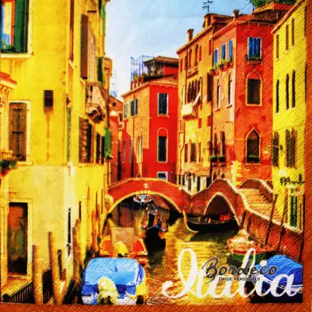 Serwetka decoupage Wenecja, Włochy 33x33 AHA Unikat