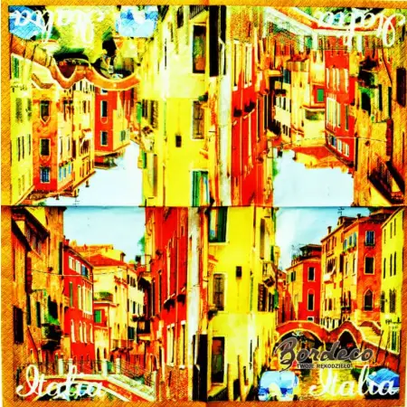 Serwetka decoupage Wenecja, Włochy 33x33 AHA Unikat