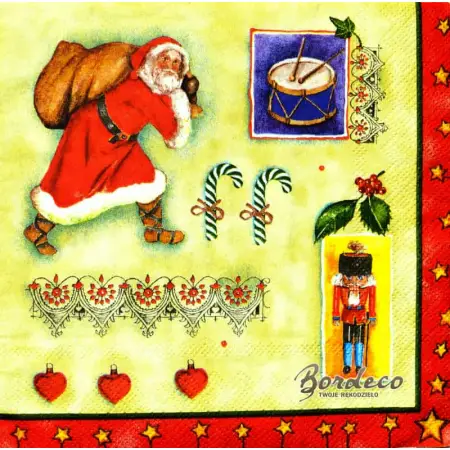 Serwetka decoupage świąteczne rekwizyty, zabawki 33x33 AHA Unikat