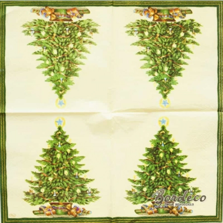 Serwetka do decoupage choinka z prezentami 33x33 AHA Unikat !!! OSTATNIA SZTUKA !!!