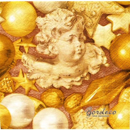 Serwetka do decoupage stara figurka aniołka 33x33 AHA Unikat