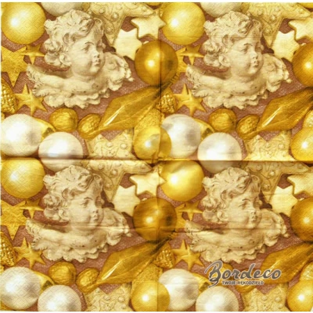 Serwetka do decoupage stara figurka aniołka 33x33 AHA Unikat