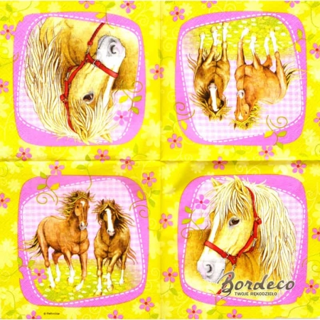 Serwetka do decoupage konie 33x33 AHA Unikat