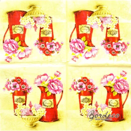 Serwetka do decoupage kwiaty w naczyniach 33x33 AHA Unikat