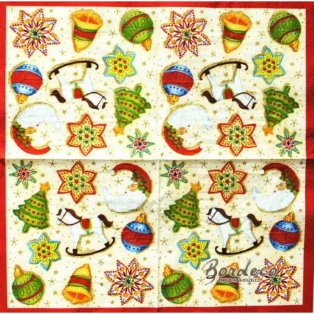 Serwetka do decoupage ozdoby choinkowe 33x33 AHA Unikat