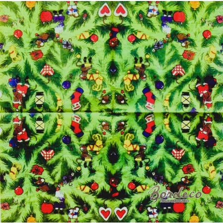 Serwetka do decoupage ozdoby na gałązkach choinki 33x33 AHA Unikat