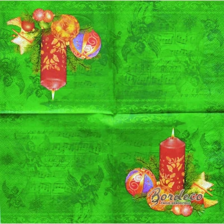 vSerwetka do decoupage stroik na zielonym tle 33x33 AHA
