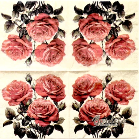 Serwetka do decoupage trzy róże 33x33 AHA
