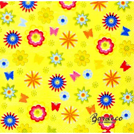 Serwetka do decoupage kolorowe wzorki 33x33 AHA Unikat