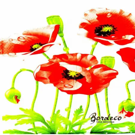 Serwetka do decoupage łąka maków 33x33 ALIBABA Unikat