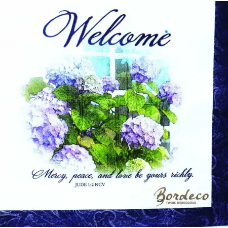 Serwetka do decoupage fioletowe hortensje na powitanie 33x33 ALIBABA Unikat