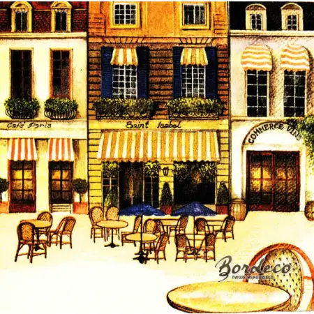 Serwetka do decoupage kamieniczki z kawiarenką AMBIENTE Unikat