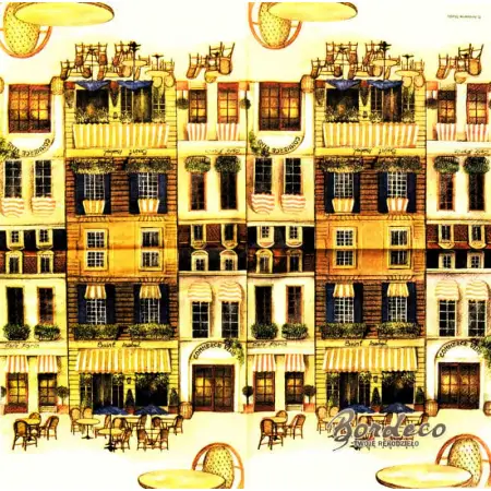 Serwetka do decoupage kamieniczki z kawiarenką AMBIENTE Unikat