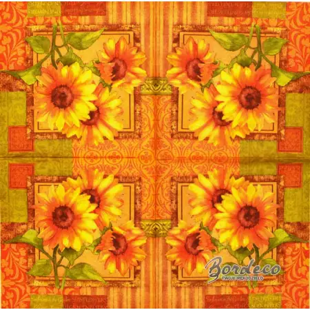 Serwetka do decoupage bukiet  trzech słoneczników 33x33 Atelier Unikat