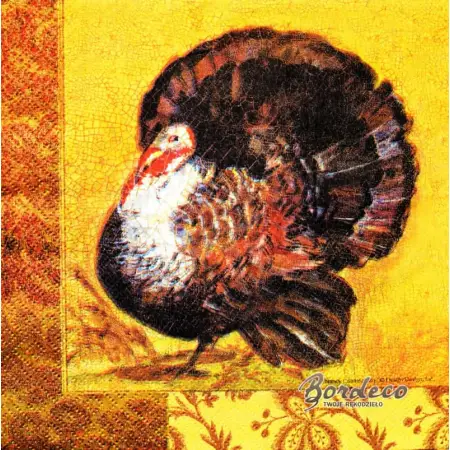 Serwetka do decoupage indyk 33x33 Atelier Unikat