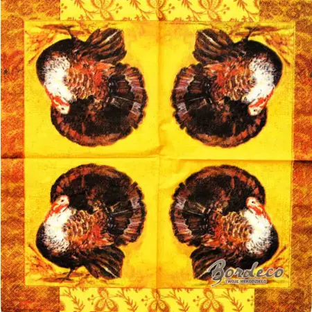 Serwetka do decoupage indyk 33x33 Atelier Unikat