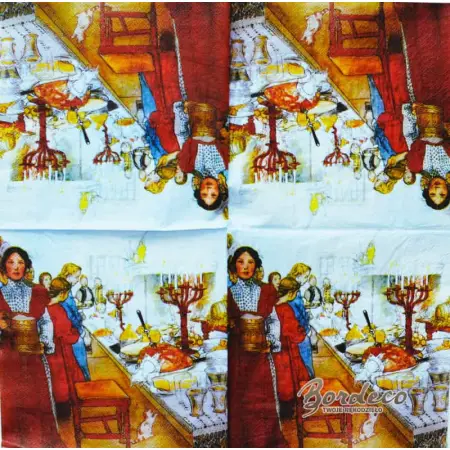 Serwetka do decoupage przygotowania do uczty 33x33 Atelier Unikat