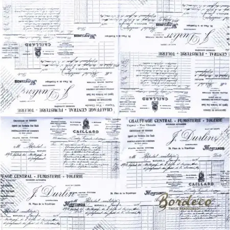 Serwetka do decoupage stare druczki formularze 33x33 Atelier Unikat