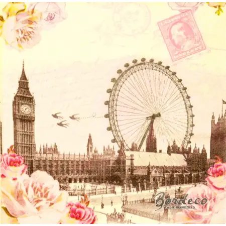 Serwetka do decoupage Londyn vintage 33x33 Ambiente Unikat