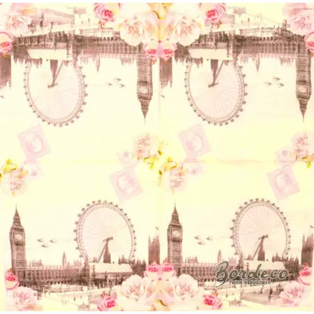 Serwetka do decoupage Londyn vintage 33x33 Ambiente Unikat