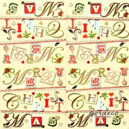 Serwetka do decoupage Marry Christmas 33x33 Ambiente Unikat