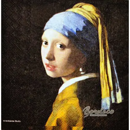 Serwetka do decoupage Dziewczyna z perłą, Johannes Vermeer 33x33 Ambiente Unikat