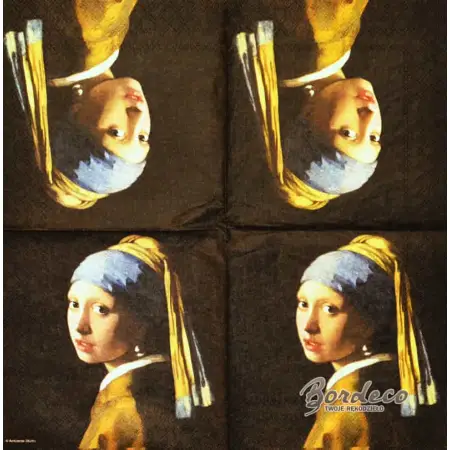 Serwetka do decoupage Dziewczyna z perłą, Johannes Vermeer 33x33 Ambiente Unikat