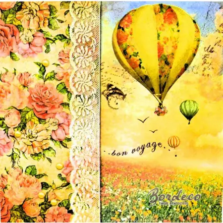 Serwetka do decoupage róże i balon 33x33 AMBIENTE Unikat