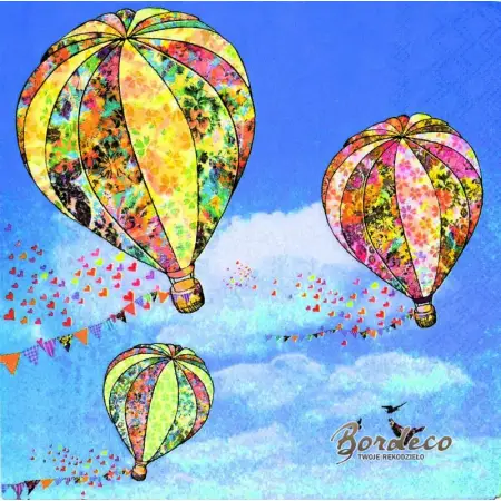 Serwetka do decoupage balony w locie 33x33 Ambiente Unikat