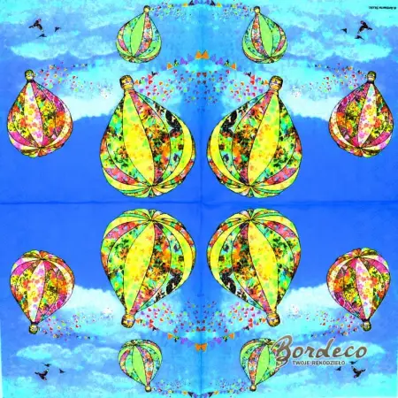 Serwetka do decoupage balony w locie 33x33 Ambiente Unikat
