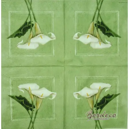 Serwetka do decoupage białe kalie 33x33 AMBIENTE Unikat