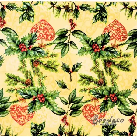 Serwetka do decoupage ostrokrzew i serce zawieszka  33x33 Ambiente Unikat