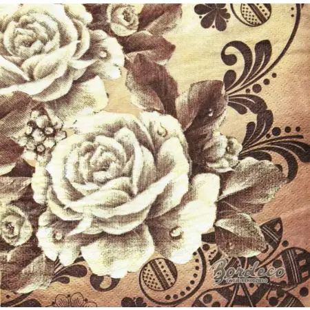 Serwetka do decoupage brązowe brazylijskie róże Ambiente Unikat