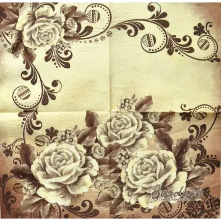 Serwetka do decoupage brązowe brazylijskie róże Ambiente Unikat