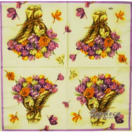 Serwetka do decoupage bukiet krokusów 33x33 Ambiente Unikat