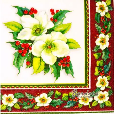Serwetka do decoupage ciemiernik kompozycja 33x33 Ambiente Unikat