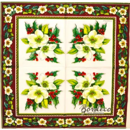 Serwetka do decoupage ciemiernik kompozycja 33x33 Ambiente Unikat