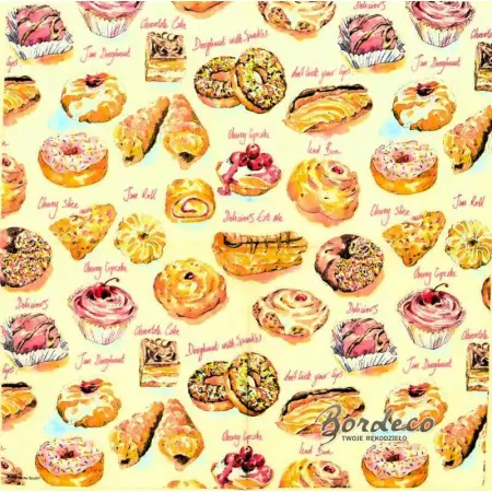 Serwetka do decoupage ciastka, babeczki, donuty 33x33 Ambiente Unikat