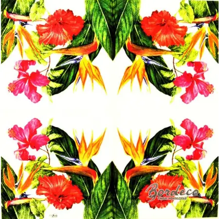 Serwetka do decoupage egzotyczne kwiaty 33x33 Ambiente Unikat