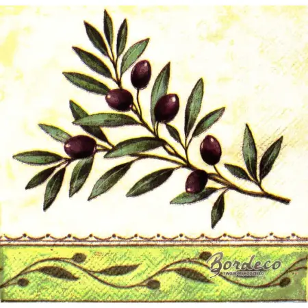 Serwetka do decoupage gałązka oliwki 33x33 Ambiente Unikat