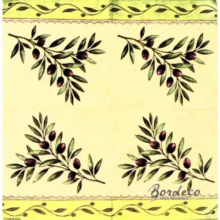 Serwetka do decoupage gałązka oliwki 33x33 Ambiente Unikat