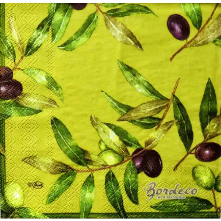 Serwetka do decoupage gałązki oliwek 33x33 Ambiente Unikat