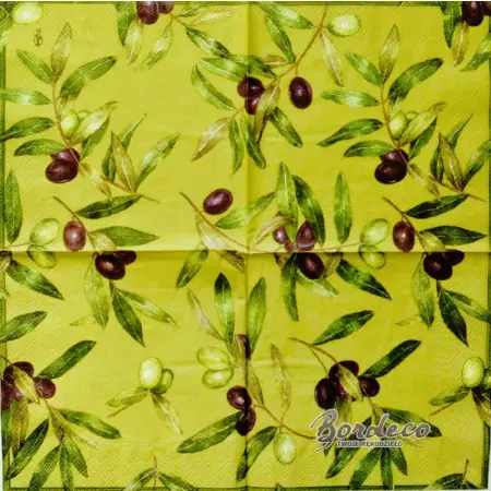 Serwetka do decoupage gałązki oliwek 33x33 Ambiente Unikat