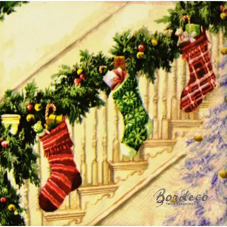 Serwetka do decoupage girlanda i skarpety 33x33 Ambiente Unikat