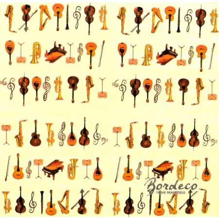 Serwetka do decoupage instrumenty muzyczne 33x33 Ambiente Unikat